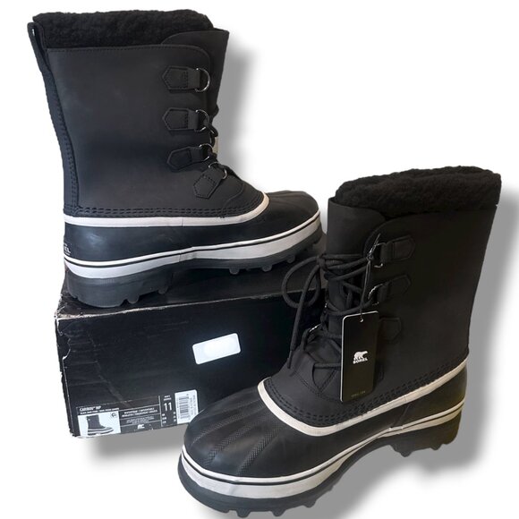 Sorel Caribou WP Insulated Men’s Size 11 Black Waterproof Winter Snow Boots - Picture 10 of 16